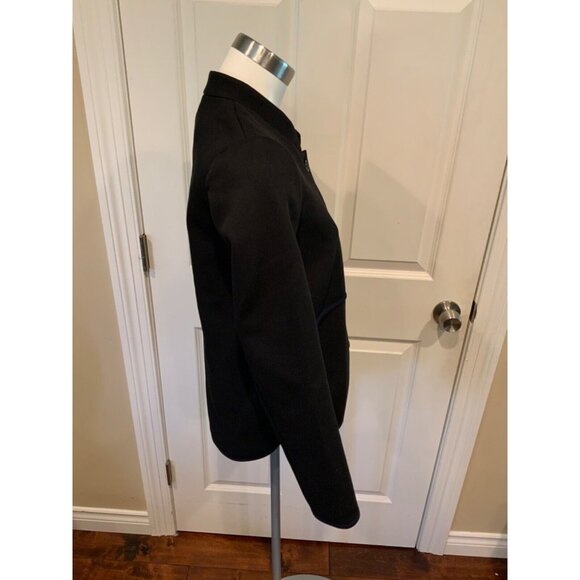 J. Crew Black Micro Striped Textured Jacket W/ Navy Piping, Size 2, NWT! - Picture 4 of 7